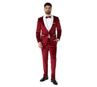 OppoSuits Herren-Weihnachts-Smoking - Weihnachts-Outfit aus Samt - Tailliertes Outfit - Inklusive Blazer, Hose und Fliege