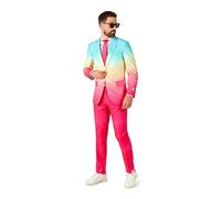 OppoSuits Herrenanzug - Funky Faded Rainbow - Pink, Blau, Gelb - Partykostüm-Outfit