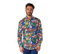 OppoSuits Herrenhemd - Offizielles Nintendo Super Mario™ Hemd mit Langen Ärmeln und Knopfleiste - Tailliertes Hemd - Langärmliges
