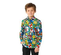 OppoSuits Jungen-Super-Mario-Jungen-Shirt - Nintendo-Outfit - Inklusive 1 Hemd mit Knöpfen - Langärmliges