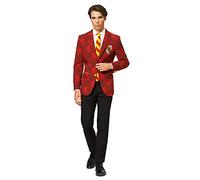 OppoSuits Konzessioniert Superheld Halloween Anzüge für Herren - Komplettes Set: Jackett, Hose und Krawatte Rot EU 60