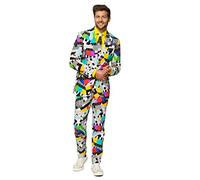 OppoSuits Lustige Verrückt Abschlussball Anzüge für Herren - Komplettes Set: Jackett, Hose und Krawatte,Mehrfarbig,52