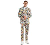 OppoSuits Men's Themaparty Anzug - One Piece Anime Outfit - Comic Con, Themenpartys, Anime Anzug - Slim Fit - Multicolor - Inklusive Blazer, Hose und Krawatte