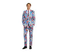 OppoSuits Sonic Anzug für Herren - Sonic The Hedgehog Outfit - Slim Fit - Mehrfarbig - Inklusive Blazer, Hose und Krawatte