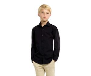 OppoSuits Teen Boys Black Knight Shirt - Lässiges Outfit - Abschlussball und Hochzeiten - Schwarz - Langärmliges