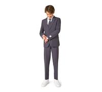 OppoSuits Teen Jungen Charcoal Einfarbiger Anzug - Outfit für die Schule & Hochzeitsparty - inklusive Blazer, Hose und Krawatte - Grau