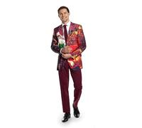 OppoSuits Vintage Santa Anzug für Herren - Weihnachtsanzug - Inklusive Blazer, Hose und Krawatte - Rot