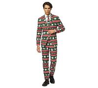 OppoSuits Weihnachtsanzüge für Herren - Besteht aus Sakko, Hose und Krawatte, Festive Green, 58 EU