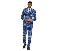 OppoSuits Weihnachtsanzüge für Herren - Besteht aus Sakko, Hose und Krawatte, Nordic Mario, 50 EU