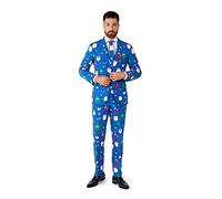 OppoSuits Weihnachtsanzug für Herren - Weihnachten Icons Outfit - Tailliertes Outfit - Festlichkeit Blau