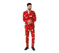 OppoSuits Weihnachtsanzug für Herren - Weihnachten Icons Outfit - Tailliertes Outfit - Festlichkeit Rot