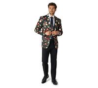OppoSuits Weihnachtsanzug für Herren - Weihnachten Pine Tree Outfit - Tailliertes Outfit - Grün, Rot und Gold - Beinhaltet Blazer, Hose und Krawatte
