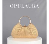 OpulAura Damen metalisierte Luxus Abendtasche, stilvolle Lederhandtasche, glamouröse funkelnde Partietasche für Abendkleider, geeignet für Gala, Ball,