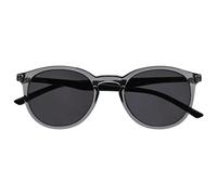 OPULIZE Met Sonnen Leser Brille Schlank Runder Rahmen Federscharniere Kratzfeste Getönte Linse UV400-Schutz Transparent Grau Schwarze Bügel Herren Damen S60-7 -2.00
