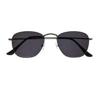 OPULIZE Sky Sonnen Leser Brille Dünner Rand Metallfassung In Klassischer Form Kratzfest Getönte Linse UV400-Schutz Metallgrau Schwarze Spitzen Herren Damen S95-7 +2.00