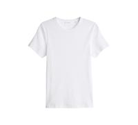 Opus Fashion T-Shirt Samuna Scallop - Basicshirt mit femininer Muschelkante, Slim Fit - Weiß 44