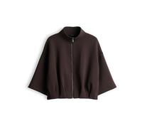Opus Damen Kurze Sweatjacke Skulpturale Scuba Sweat Loose Fit Galtos braun Größe 40