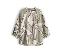 OPUS Damen Dreiviertelarmbluse | Feine Printbluse Loose Fit Pale Olive, 40
