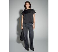 Opus - Regular Shirtbluse aus glänzendem Satin - Festiva schwarz - Gr. - 42