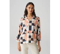 Opus Fashion Damen Dreiviertelarmbluse FALINDE Loose matt glänzender Modal-Mix Orange Größe 36