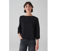 OPUS Damen Dreiviertelarmbluse | Shirtbluse FLIXI Boxy Fit aus schimmerndem Viskose Mix Black, 34