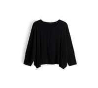 OPUS Damen Dreiviertelarmshirt | Weiche Shirtjacke aus ECOVERO™ Viskosemix Loose Fit Black, S