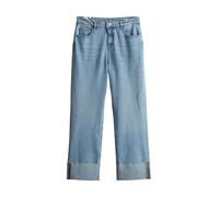 Opus Damen Jeans Lani Turn Up Boyfriend 7/8 Mid Rise spanischer Baumwoll-Mix Blau 42/L26