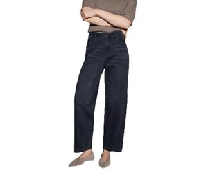OPUS Damen Barrel | LOLAH Edgy Barrel Jeans aus BCI Cotton Mix Mid Rise Dark Cosmic Grey, 38 L28