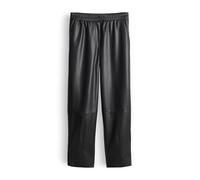 OPUS Damen City Pants | MYHA Edgy Relaxed Kunstlederhose mit Barrel Leg Black, 38