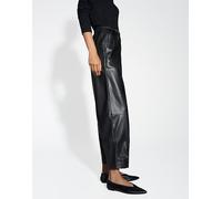 OPUS Damen City Pants | MYHA Edgy Relaxed Kunstlederhose mit Barrel Leg Black, 44