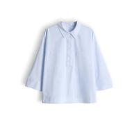 OPUS Damen Dreiviertelarmbluse | Boxy Hemdbluse aus Baumwoll Popeline Seasalt, 42