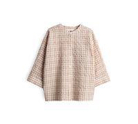 Opus - Regular karierte Hembluse mit Struktur - Fountry beige - Gr. - 42