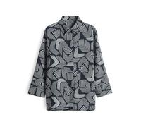 Opus Fashion Damen Dreiviertelarmbluse Fumina Move Printbluse aus feiner Baumwolle Coal Blue 38