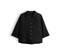 OPUS Regular Fit Leinenbluse mit Brusttasche Modell 'Flippa' in Black, Größe 36