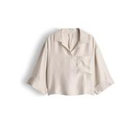 OPUS Bluse mit Brusttasche und V-Ausschnitt Modell 'Felmara' in Sand, Größe 40