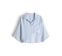 OPUS Bluse mit Brusttasche und V-Ausschnitt Modell 'Felmara' in Hellblau, Größe 40