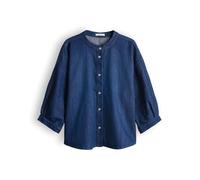 OPUS Damen Dreiviertelarmbluse | Jeansbluse aus reinem BCI Cotton Regular Fit mid deep Blue, 40