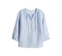 OPUS Damen Dreiviertelarmbluse | Leinenbluse Fedora mit dekorativer Schnürung Oxford Blue, 34