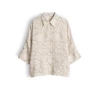 Opus Printbluse Fashell mit feinem Webstreifen Loose Fit Damen Beige/Grün Gr. 40
