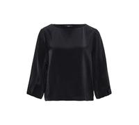 OPUS Damen Dreiviertelarmbluse | Shirtbluse FLIXI Boxy Fit aus schimmerndem Viskose Mix Black, 38