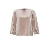 OPUS Damen Dreiviertelarmbluse | Shirtbluse FLIXI Boxy Fit aus schimmerndem Viskose Mix warm Taupe, 34