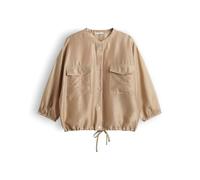 OPUS Damen Dreiviertelarmbluse | Zarte Hemdbluse mit dezentem Schimmer Regular Fit golden beige, 44