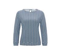 OPUS Damen Dreiviertelarmshirt | Printshirt SUSTA Regular aus fließender Viskose Blue Salt, 36