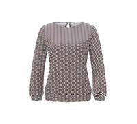 OPUS Damen Dreiviertelarmshirt | Printshirt SUSTA Regular aus fließender Viskose warm Taupe, 40