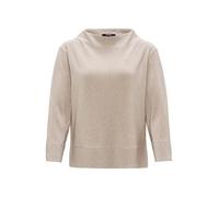 OPUS Damen Dreiviertelarmshirt | Rippshirt SATALLA Regular aus schimmerndem Jersey warm Taupe, 44