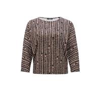 OPUS Damen Dreiviertelarmshirt | Shirt SEBRY Shine Batwing Fit aus Viskose Mix warm Taupe, 42