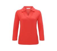 OPUS Damen Dreiviertelarmshirt | Shirt SINNI Batwing Fit aus Strukturiertem Jersey Sweet red, 40