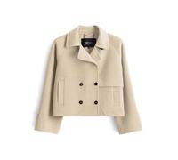 Opus Fashion Damenjacke Haili Kurztrench im modernen Wollmix-Look Macadamia Größe 38