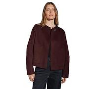 OPUS Damen Jacke | HENRICA Boxy Wolljacke mit abnehmbarem Schal Dark Grape, 42