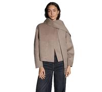 Opus - Boxy Wolljacke mit abnehmbarem Schal - Henrica braun - Gr. - 40